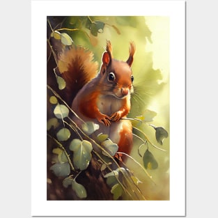 Adorable Watercolor Squirrel - Perfect Wall Art for Nature Lovers Posters and Art